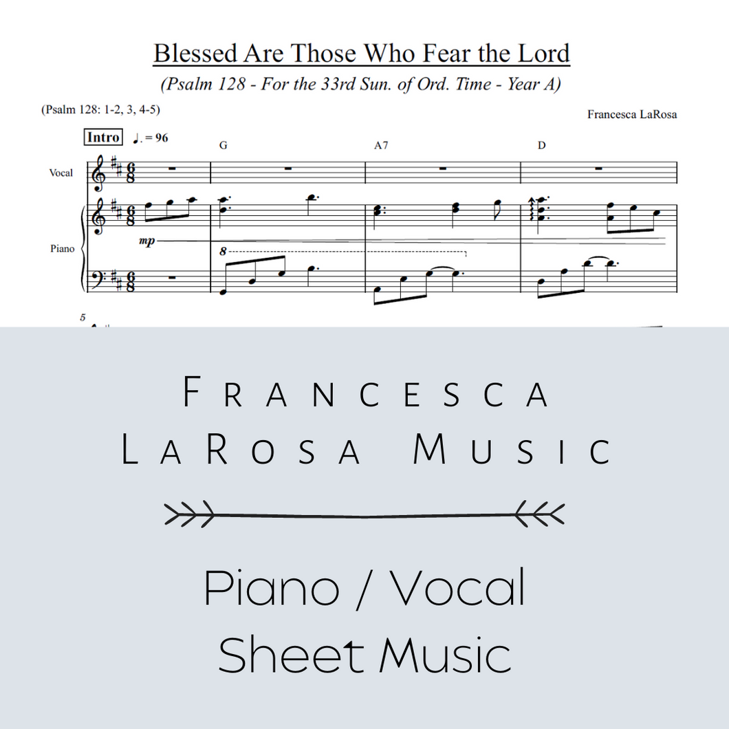 Psalm 128 - Blessed Are Those (33rd Sun. in Ord. Time) (Piano / Vocal Metered Verses)