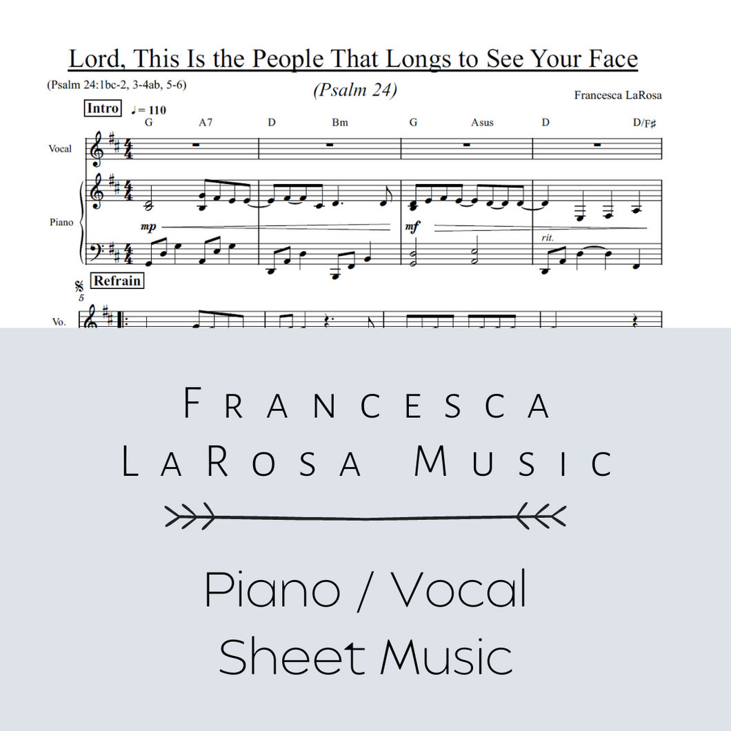 Psalm 24 - Lord, This Is the People That Longs to See Your Face (Piano / Vocal Metered Verses)