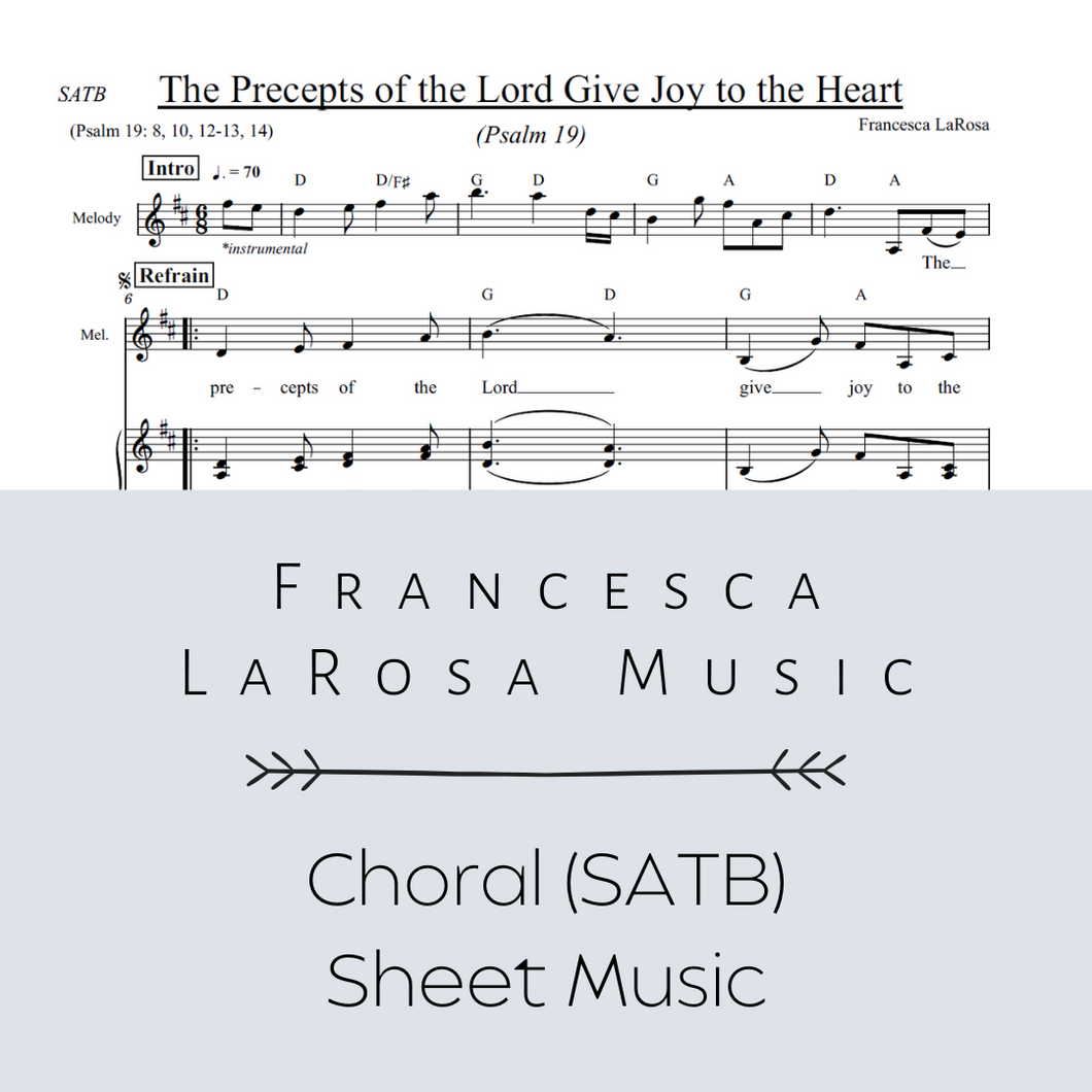 Psalm 19 - The Precepts of the Lord Give Joy to the Heart (Choir SATB Metered Verses)