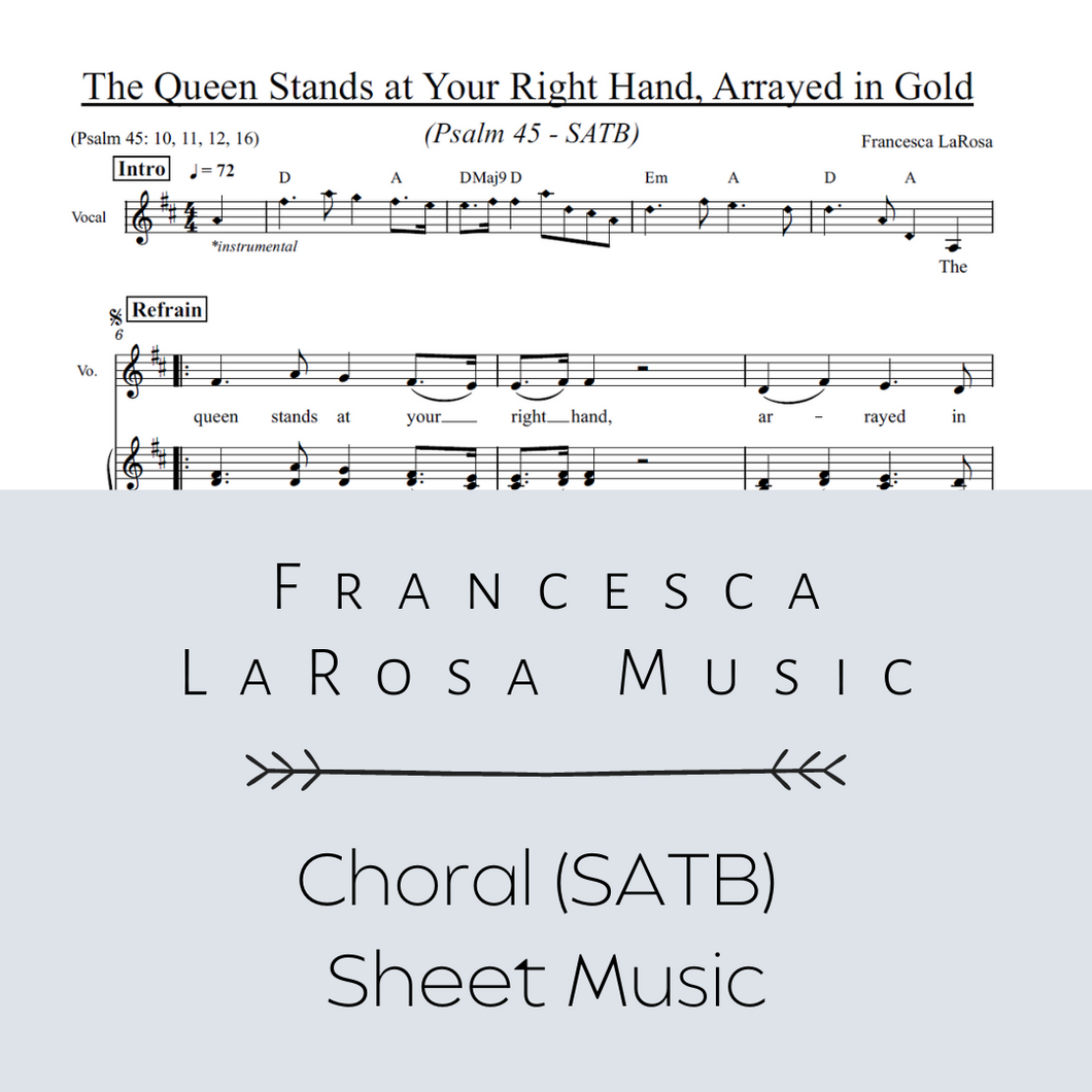 Psalm 45 - The Queen Stands At Your Right Hand (SATB Metered Verses)