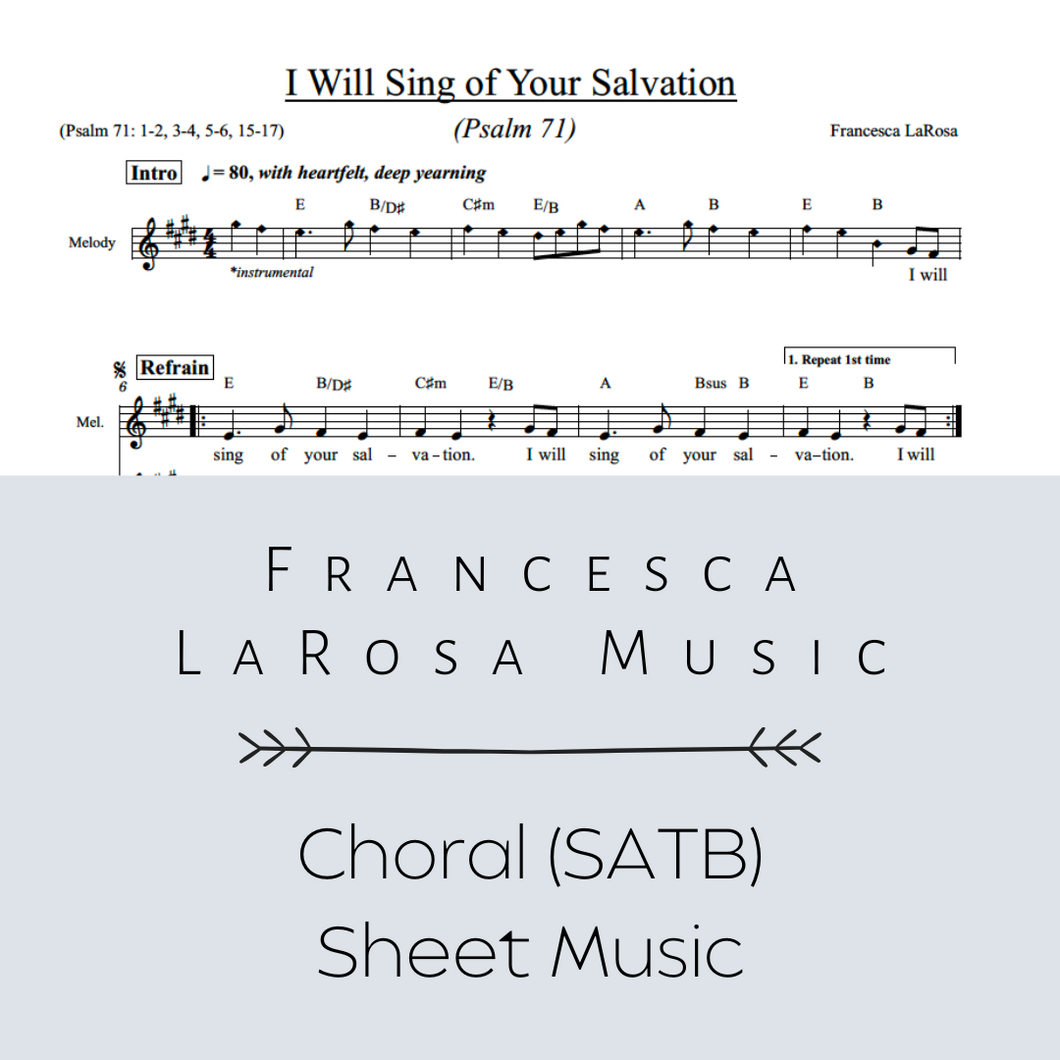 Psalm 71 - I Will Sing of Your Salvation (SATB Metered Verses)