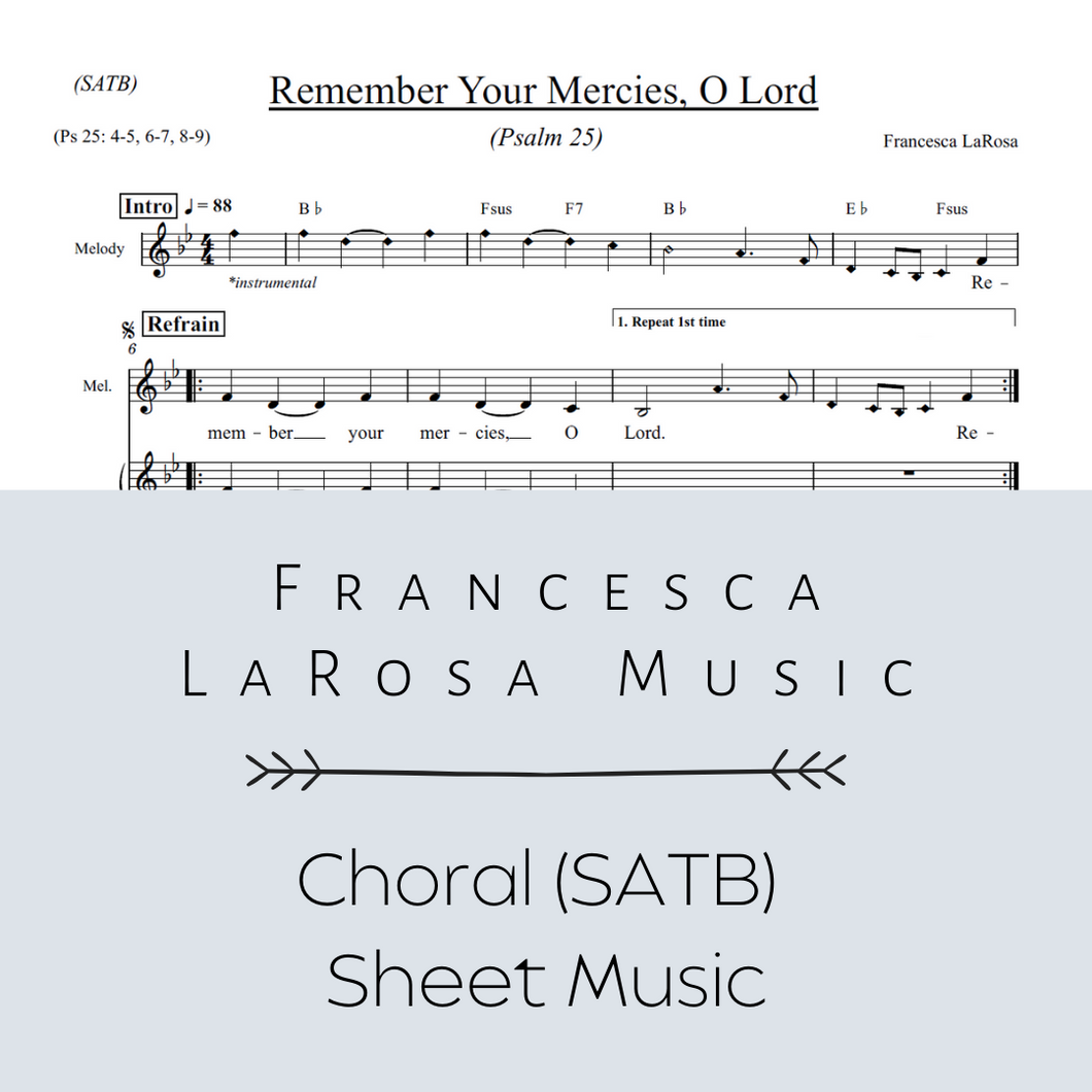 Psalm 25 - Remember Your Mercies, O Lord (Choir SATB Metered Verses)