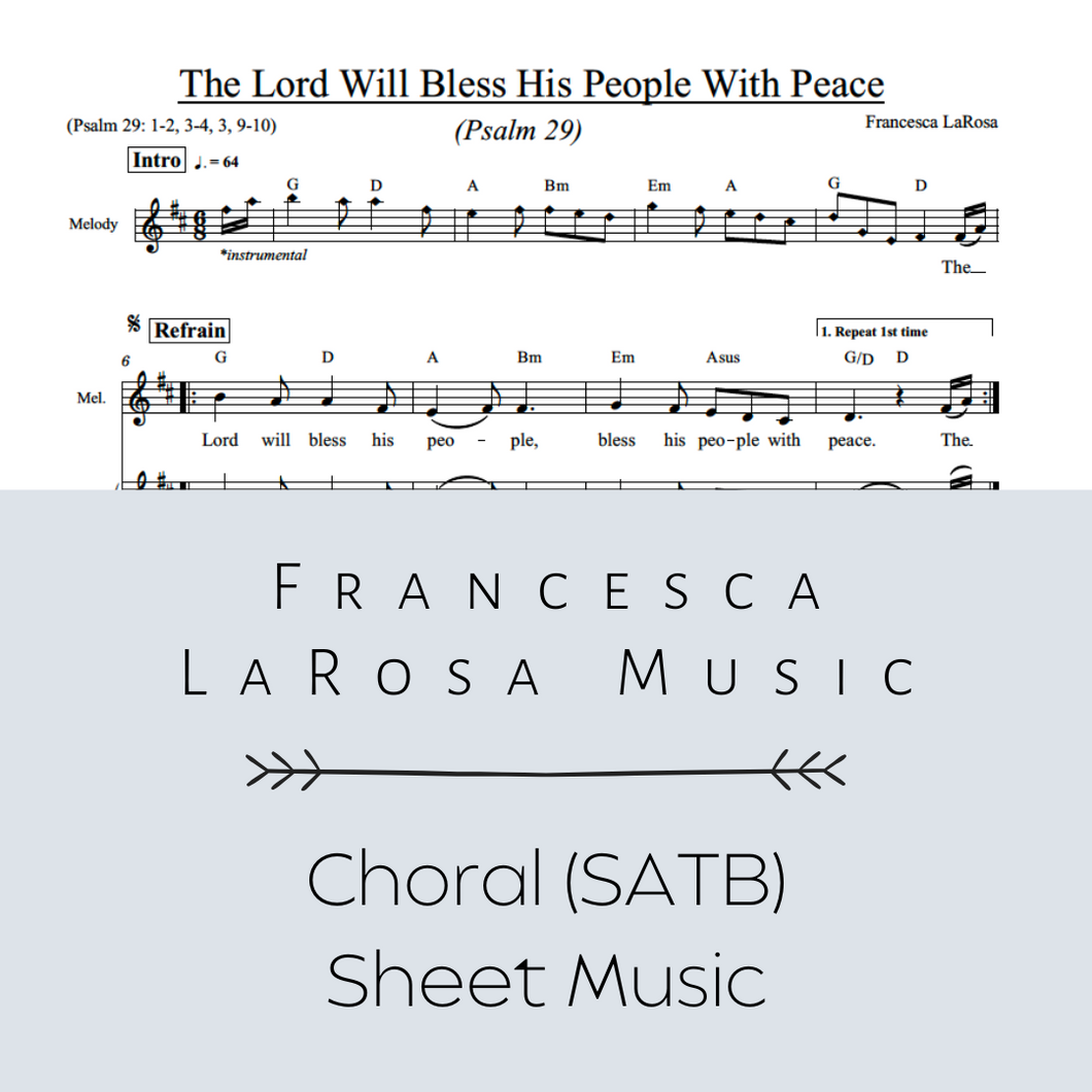 Psalm 29 - The Lord Will Bless His People With Peace (SATB Metered Verses)