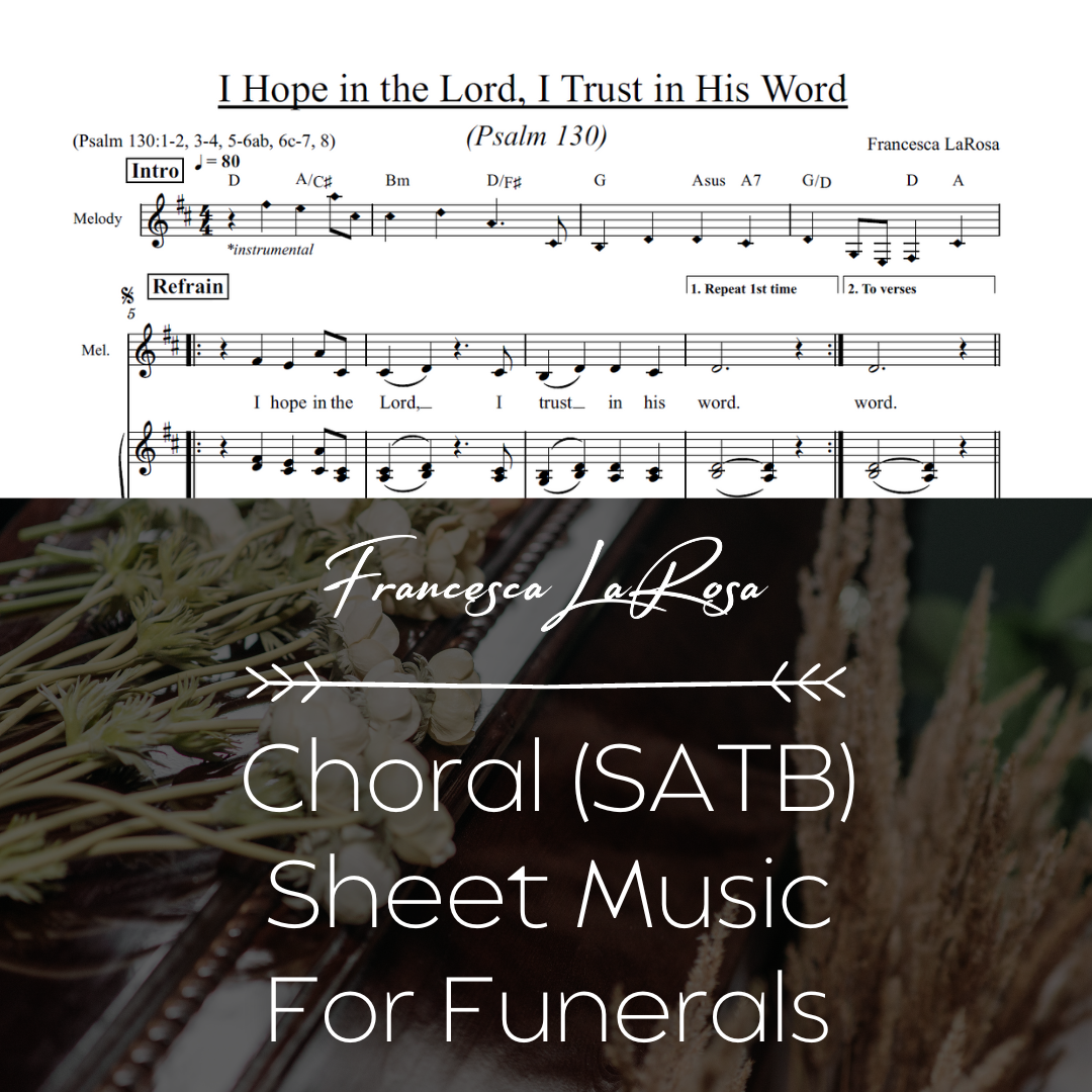 Psalm 130 - I Hope In The Lord (for Funerals) (choir Satb Metered Vers 