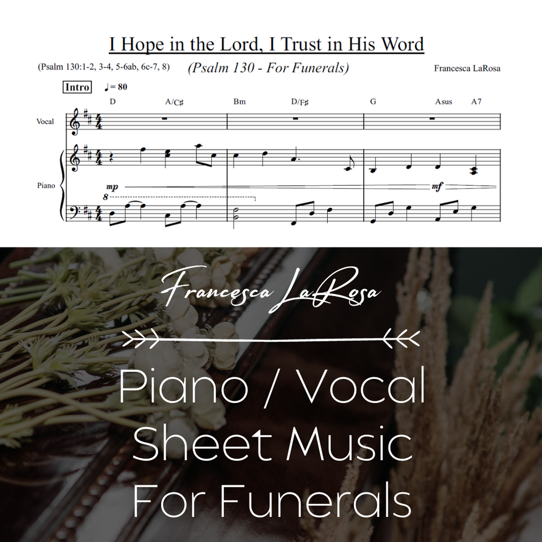 Psalm 130 - I Hope in the Lord (For Funerals) (Piano / Vocal Metered Verses)