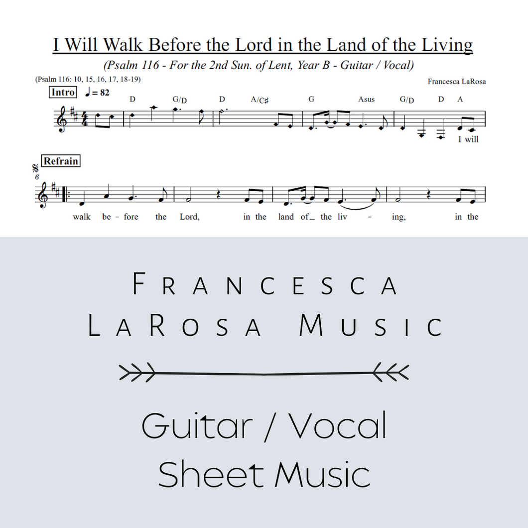 Psalm 116 - I Will Walk Before the Lord (Lent) (Guitar / Vocal Metered Verses)