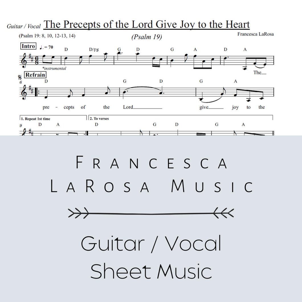 Psalm 19 - The Precepts of the Lord Give Joy to the Heart (Guitar / Vocal Metered Verses)