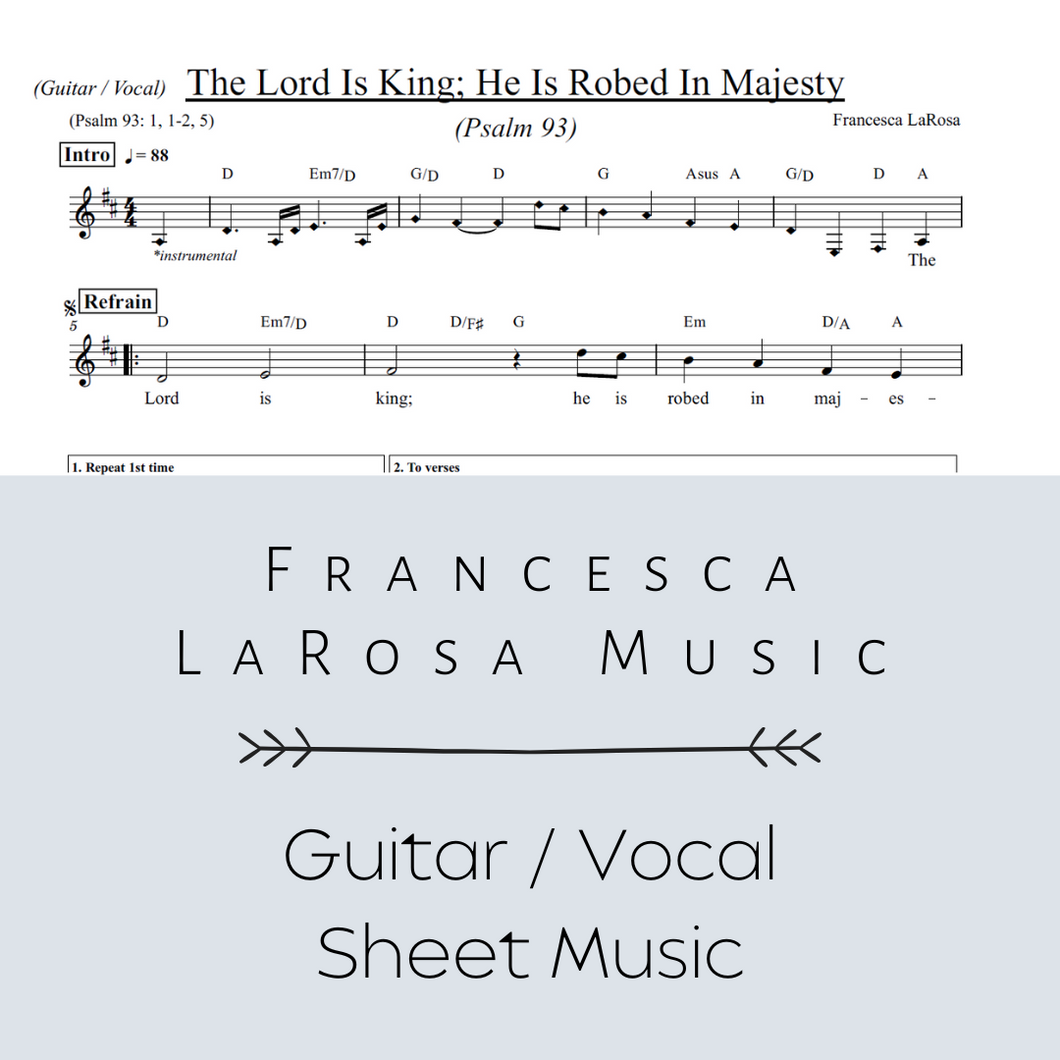 Psalm 93 - The Lord is King; He is Robed in Majesty (Guitar / Vocal Metered)