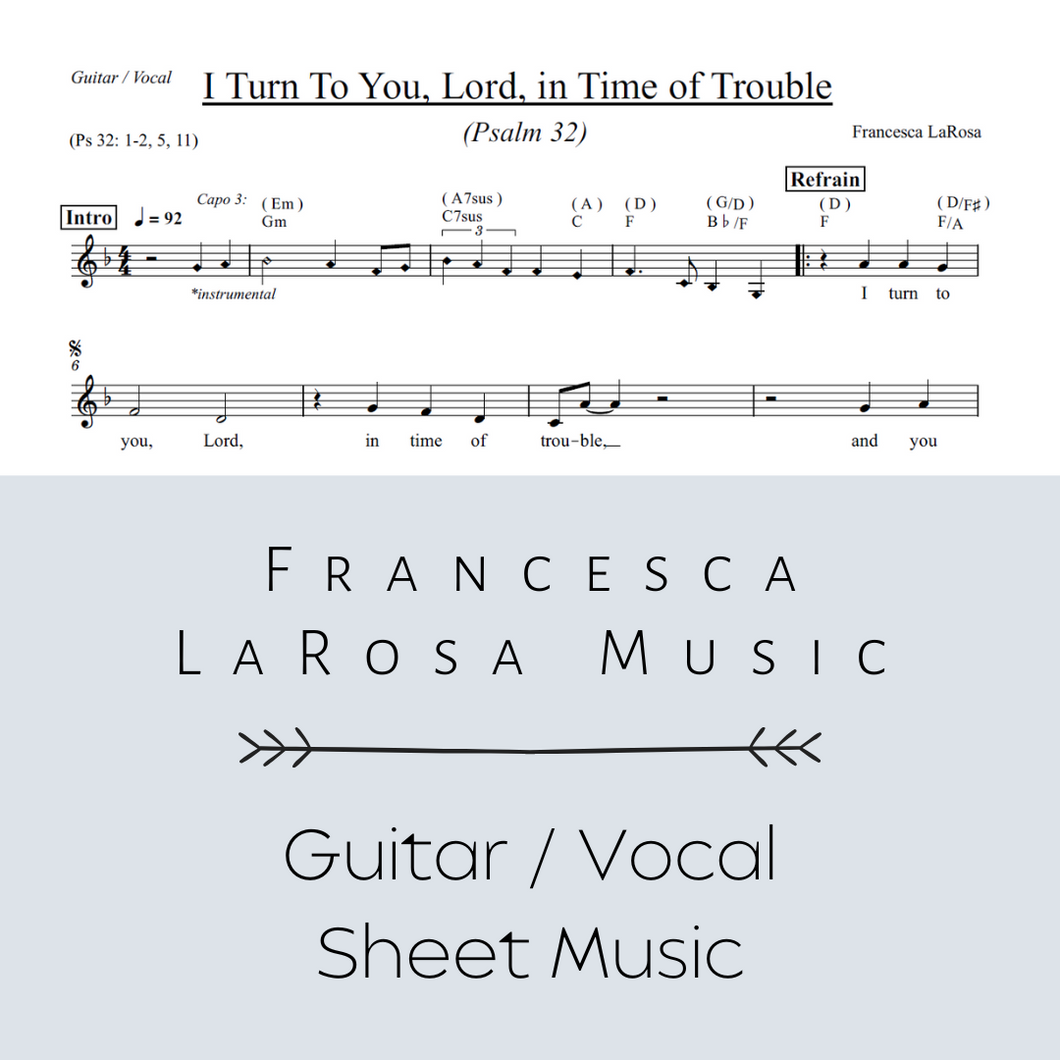 Psalm 32 - I Turn To You, Lord (Guitar / Vocal Metered Verses)