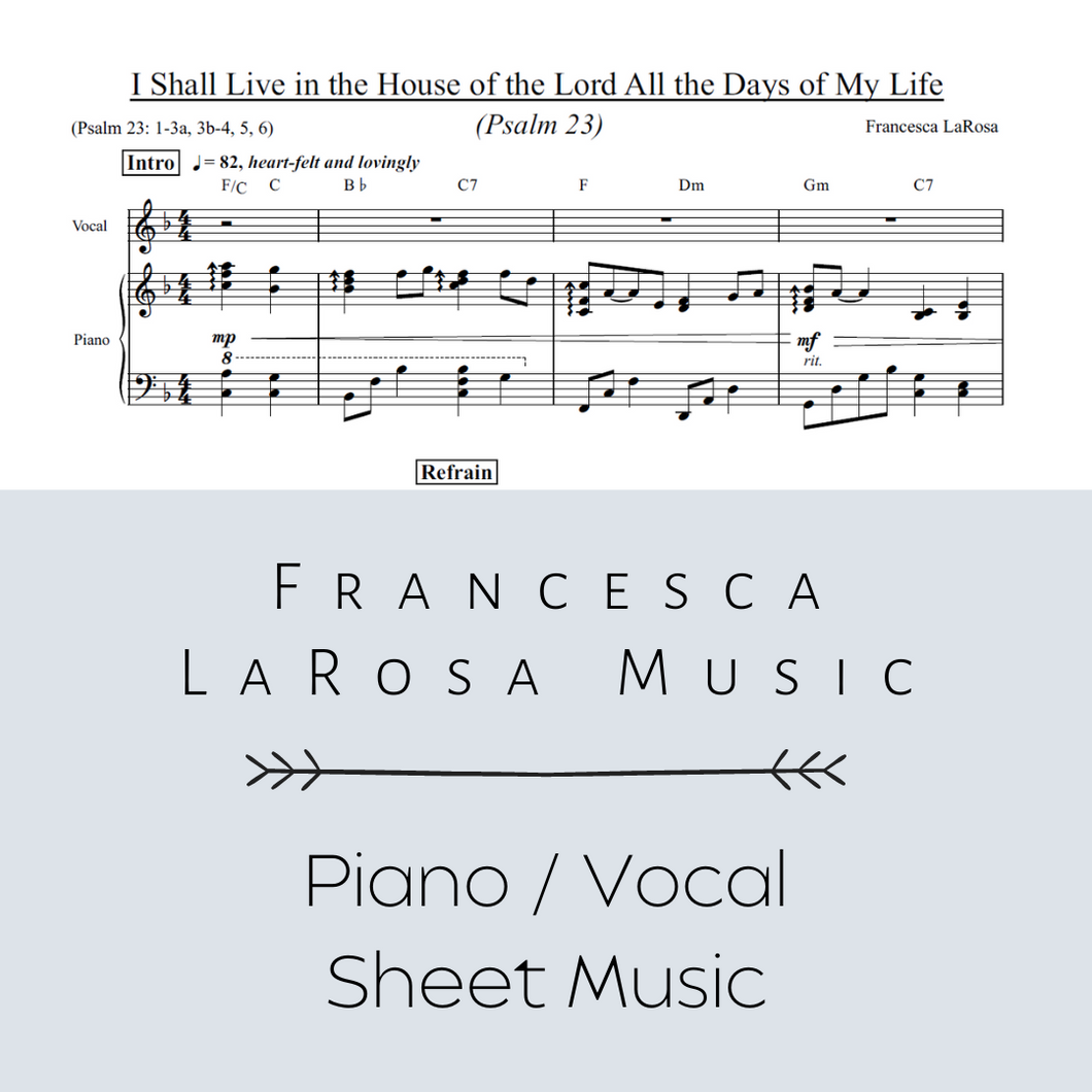 Psalm 23 - I Shall Live in the House of the Lord (Piano / Vocal Metered Verses)