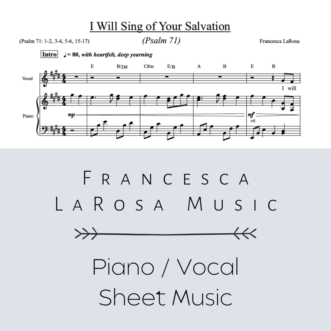 Psalm 71 - I Will Sing of Your Salvation (Piano / Vocal Metered Verses)