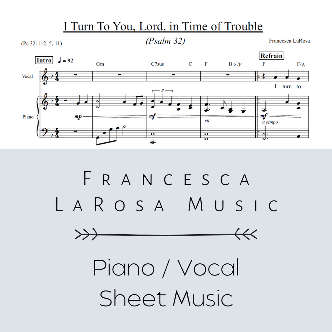 Psalm 32 - I Turn To You, Lord (Piano / Vocal Metered Verses)