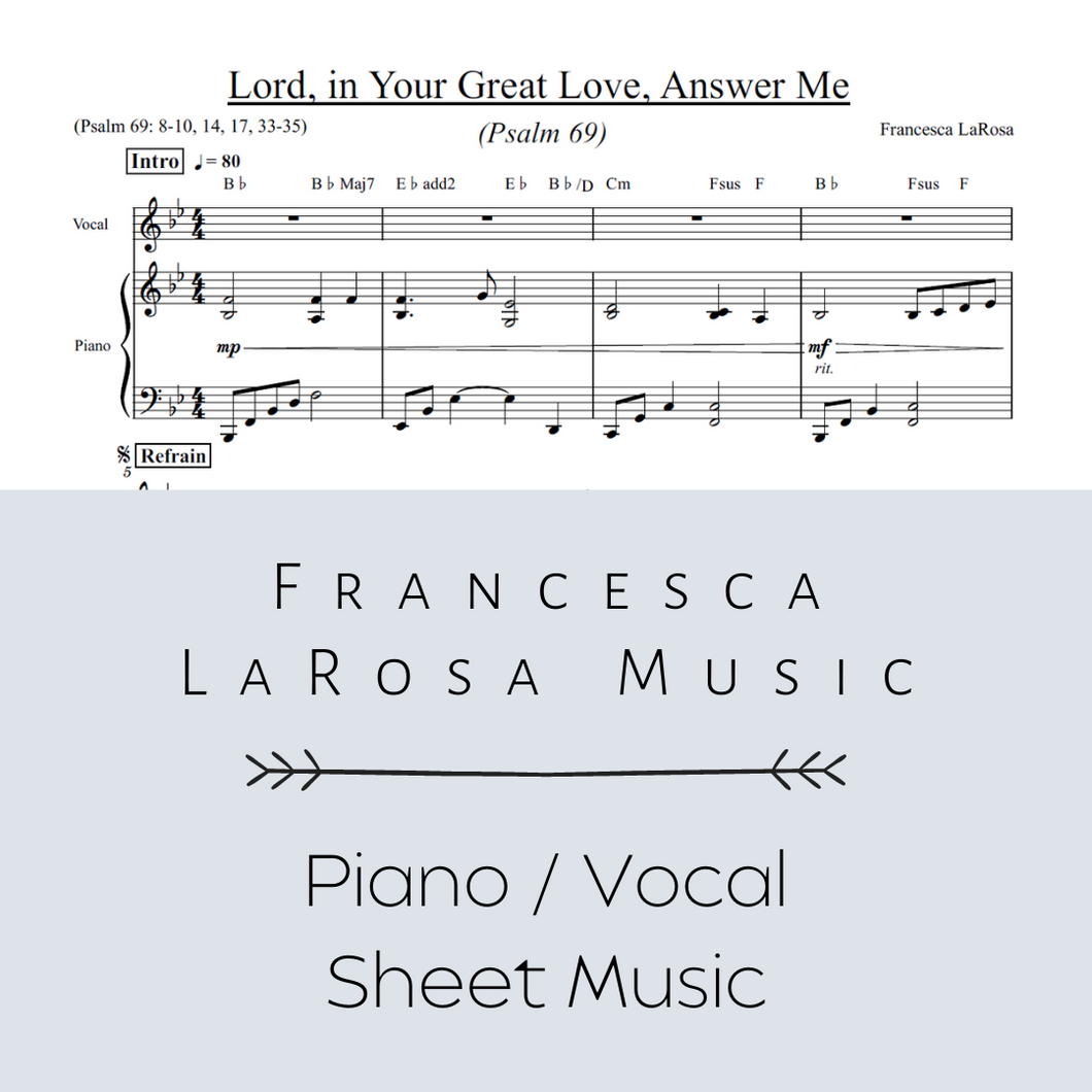 Psalm 69 - Lord, in Your Great Love, Answer Me (Piano / Vocal Metered Verses)