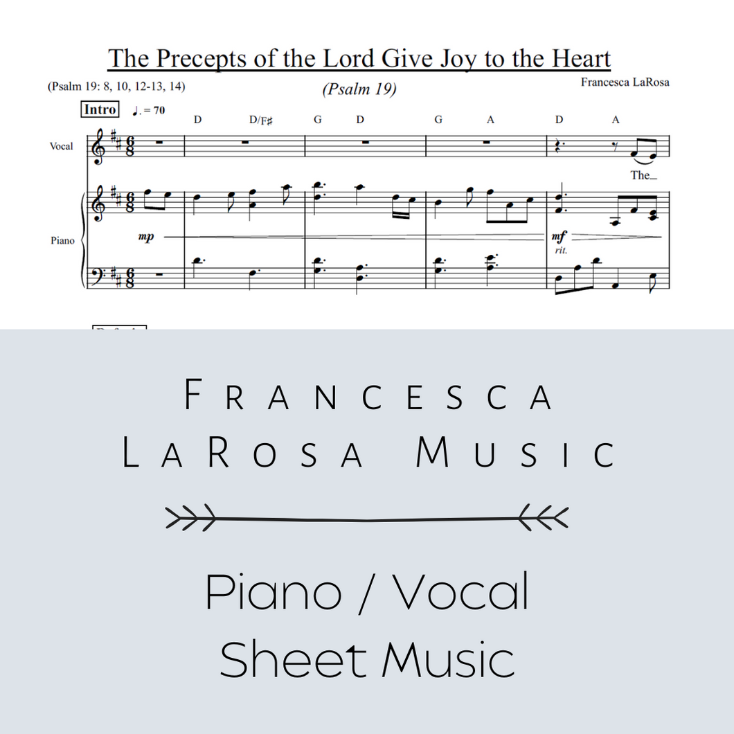 Psalm 19 - The Precepts of the Lord Give Joy to the Heart (Piano / Vocal Metered Verses)