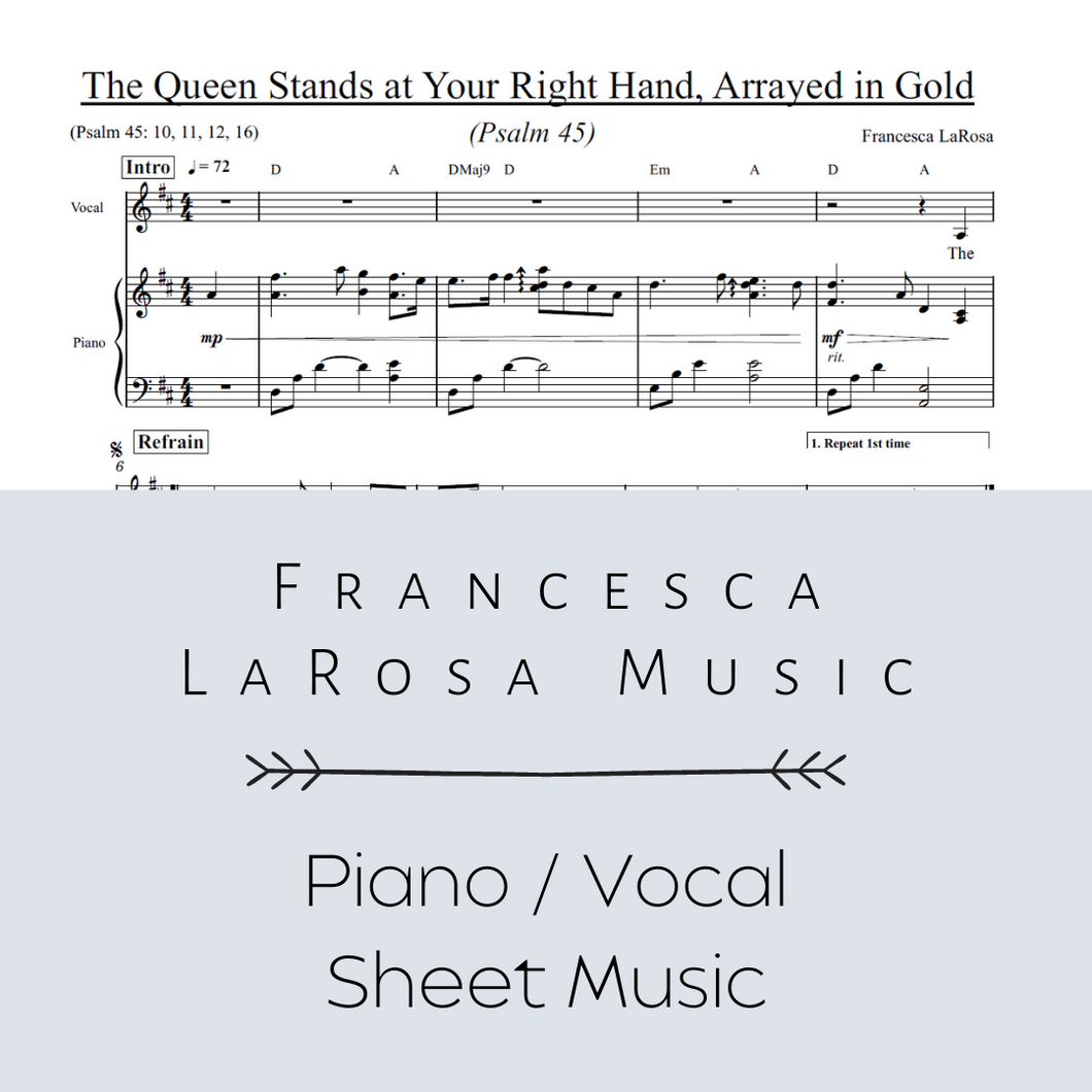Psalm 45 - The Queen Stands At Your Right Hand (Piano / Vocal Metered Verses)