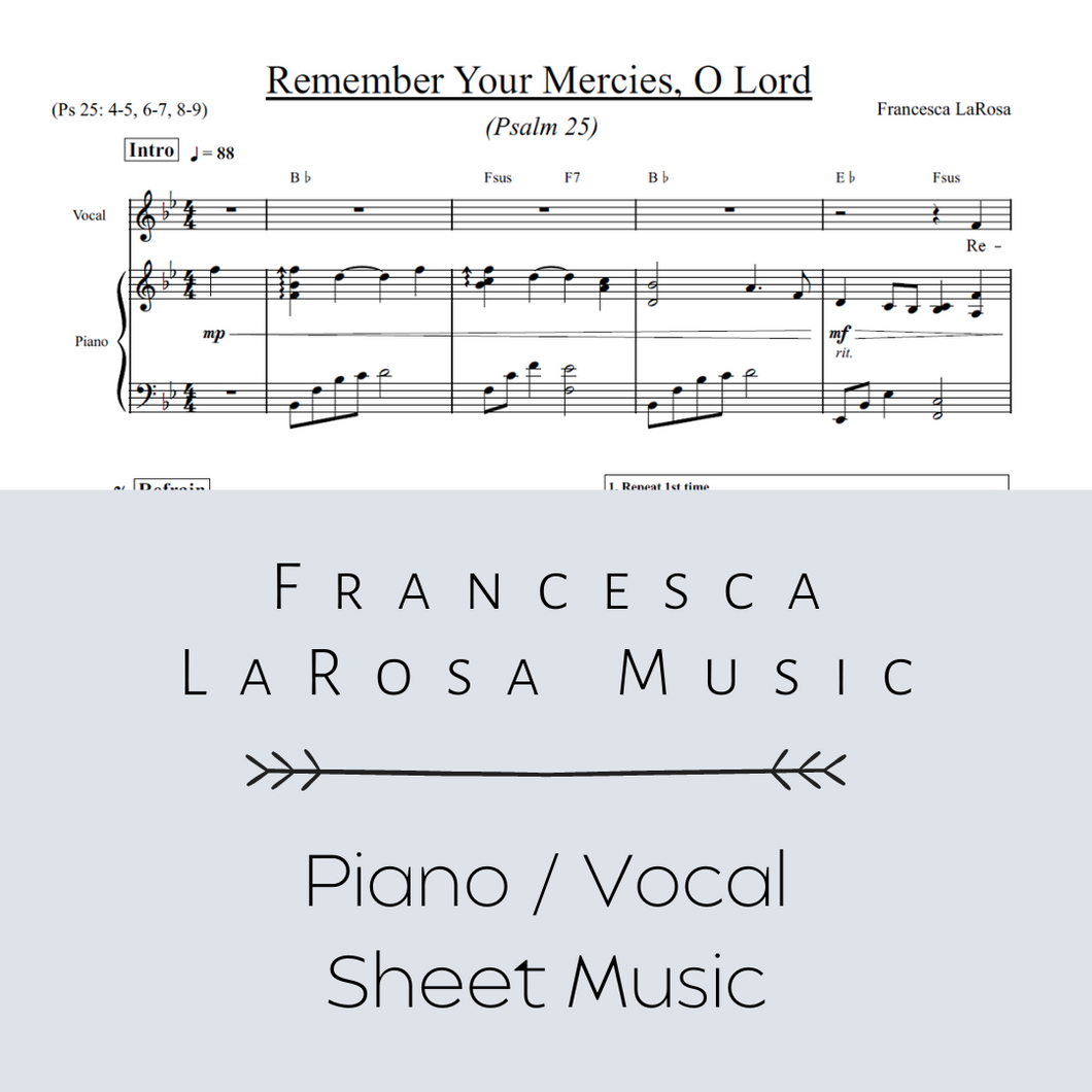 Psalm 25 - Remember Your Mercies, O Lord (Piano / Vocal Metered Verses)