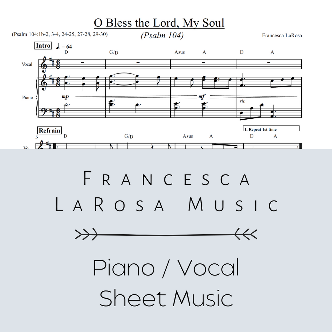 Psalm 104 - O Bless the Lord, My Soul (Piano / Vocal Metered Verses)