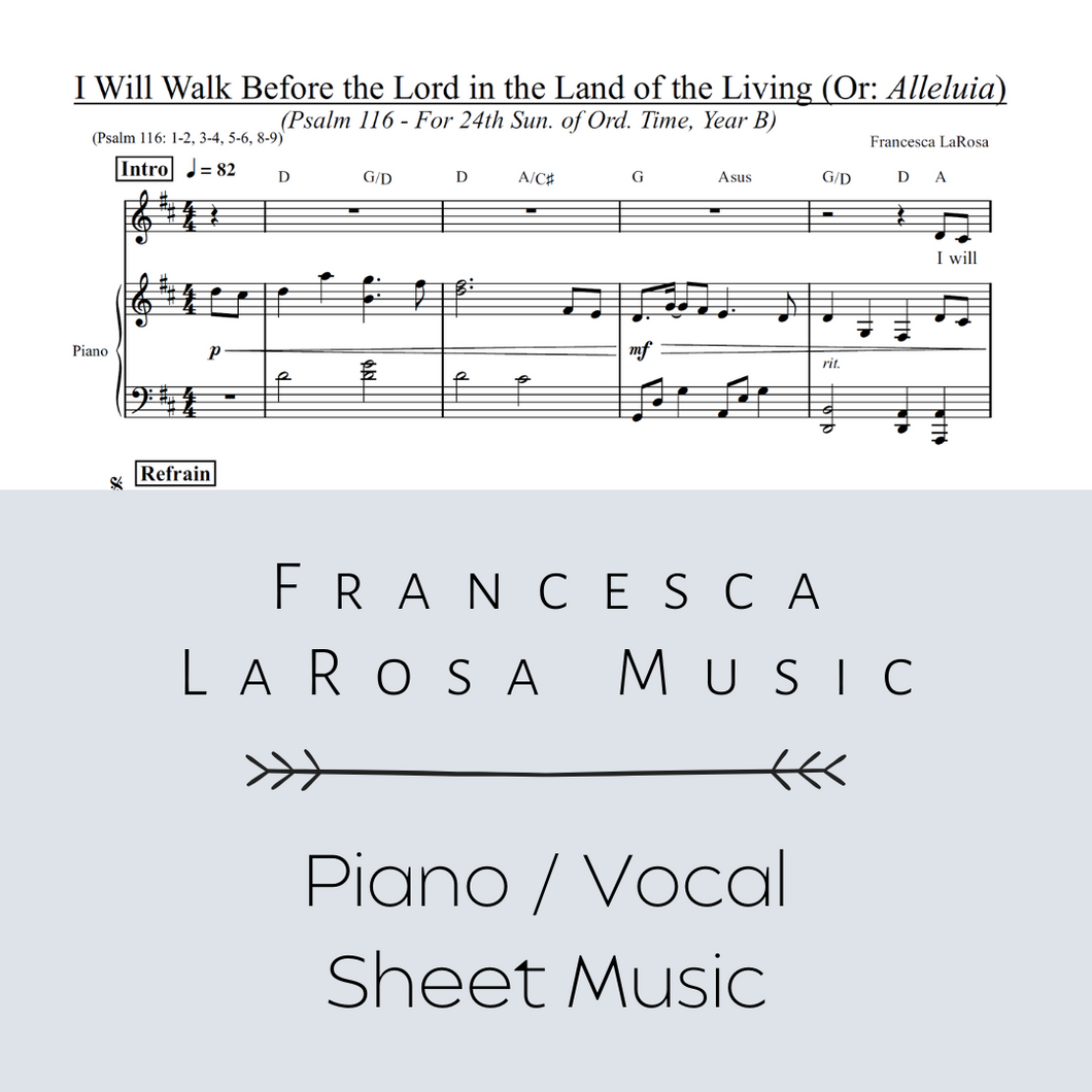 Psalm 116 - I Will Walk Before the Lord (Ord. Time) (Piano / Vocal Metered Verses)