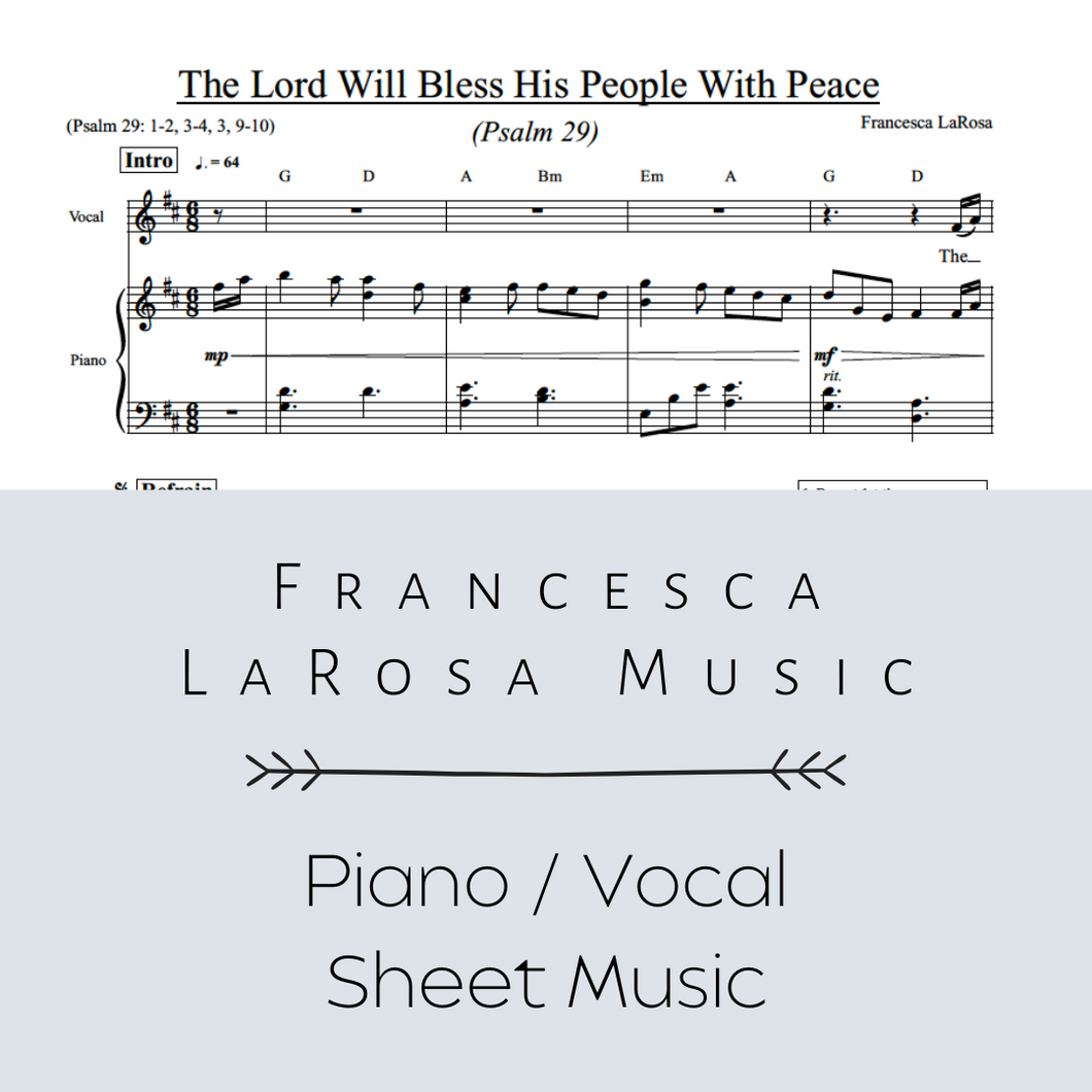 Psalm 29 - The Lord Will Bless His People With Peace (Piano / Vocal Metered Verses)