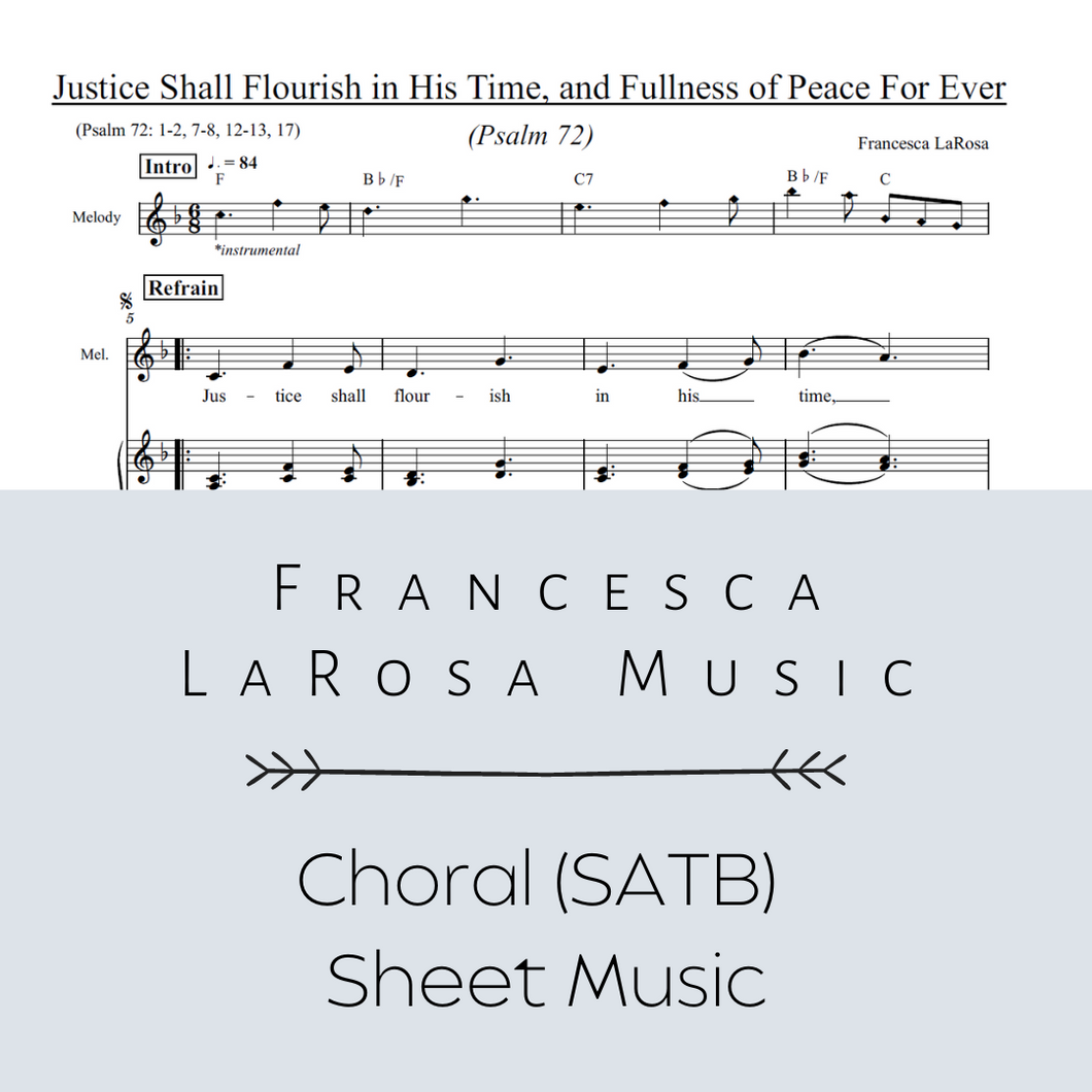 Psalm 72 - Justice Shall Flourish in His Time (Choir SATB Metered Verses)
