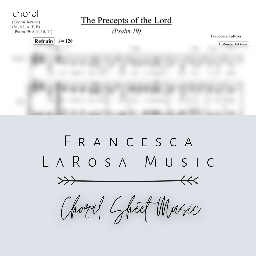 Psalm 19 - The Precepts of the Lord Give Joy to the Heart (Choir SATB)