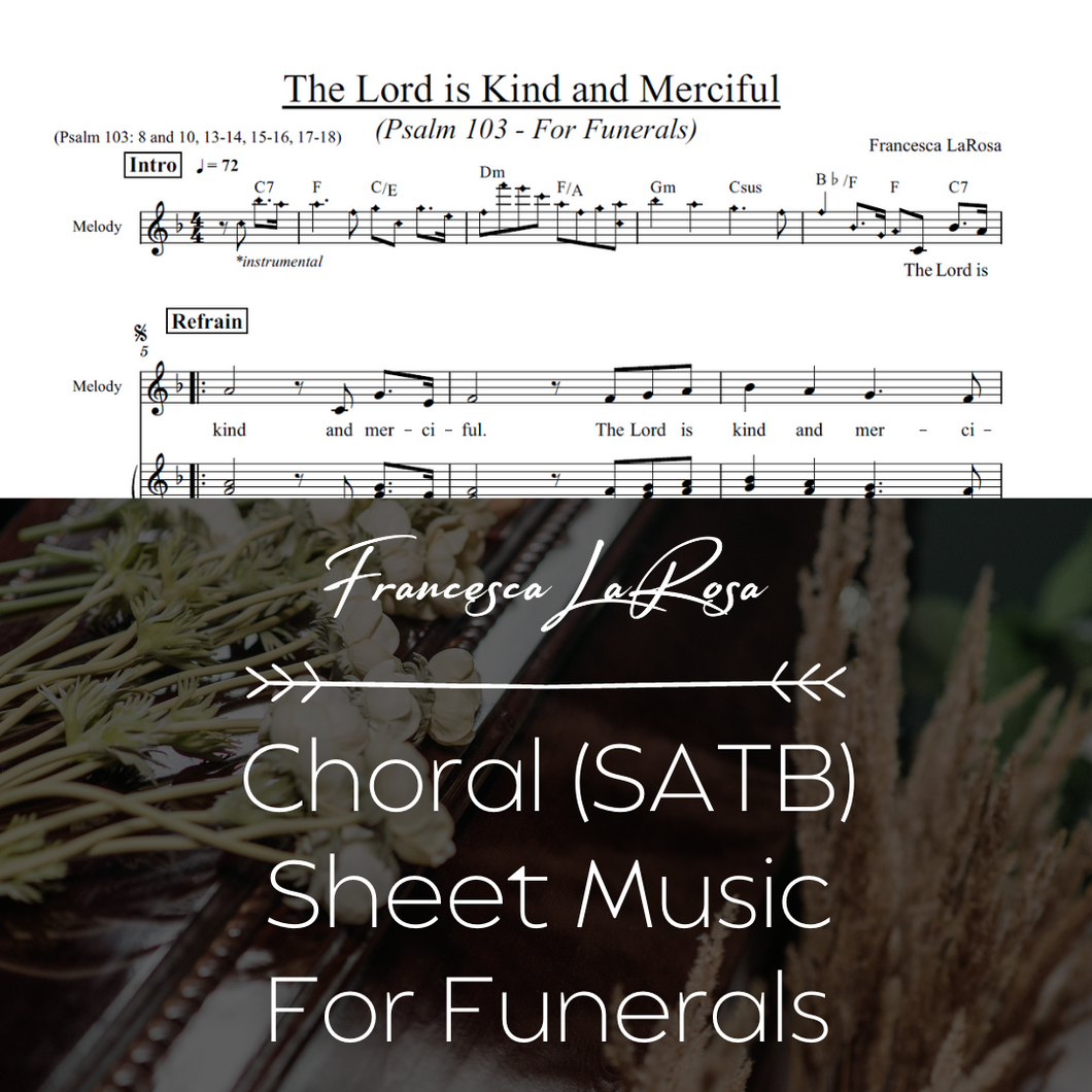 Psalm 103 - The Lord Is Kind and Merciful (For Funerals) (Choir SATB Metered Verses)