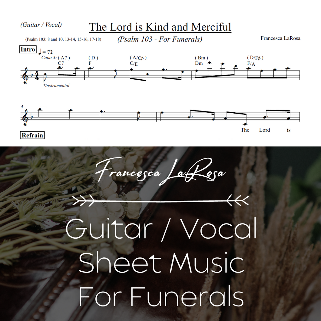 Psalm 103 - The Lord Is Kind and Merciful (For Funerals) (Guitar / Vocal Metered Verses)