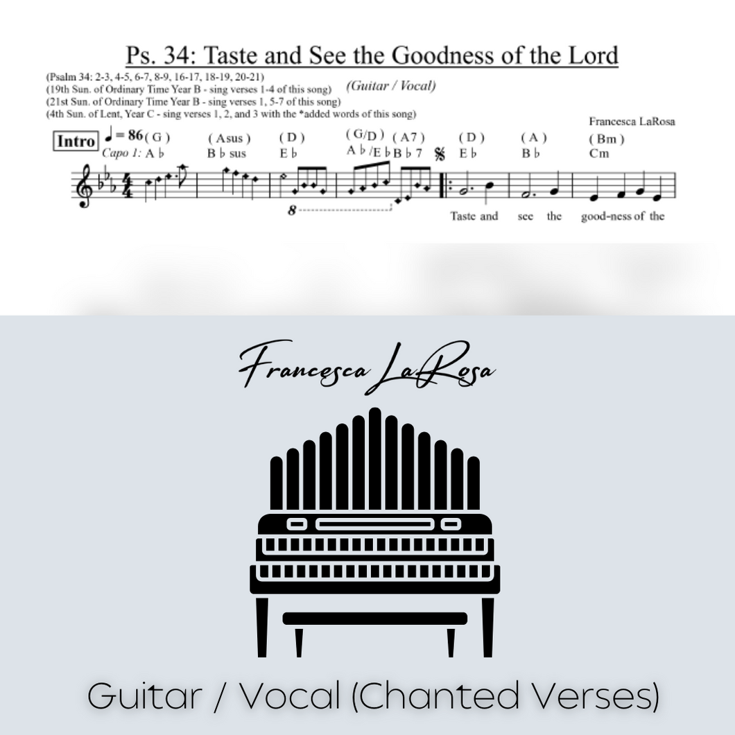 Psalm 34 - Taste and See the Goodness of the Lord (Guitar / Vocal Chanted Verses)