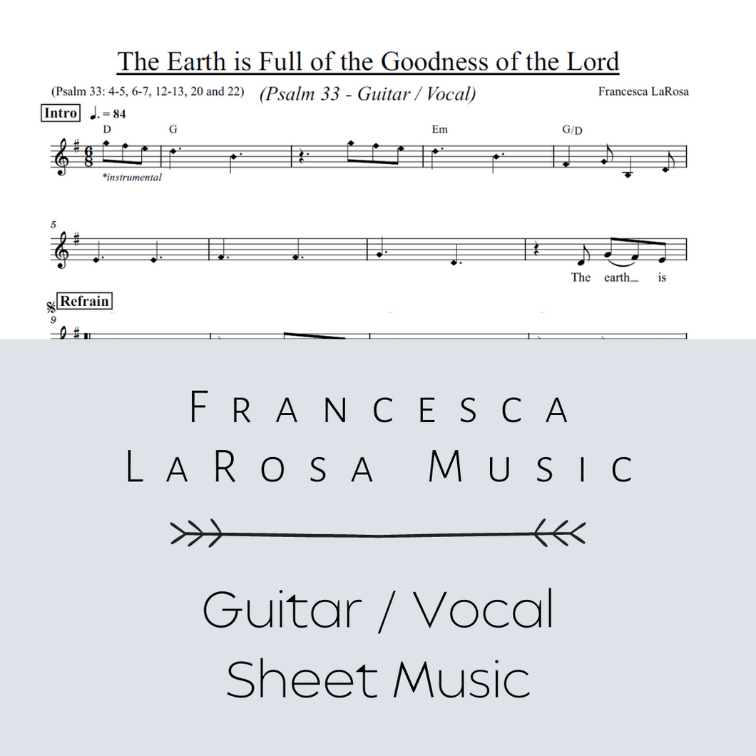 Psalm 33 - The Earth is Full of the Goodness of the Lord (Guitar / Vocal Metered Verses)