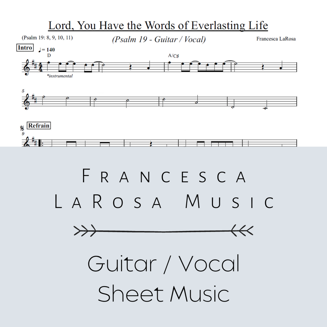 Psalm 19 - Lord, You Have The Words of Everlasting Life (Guitar / Vocal Metered Verses)