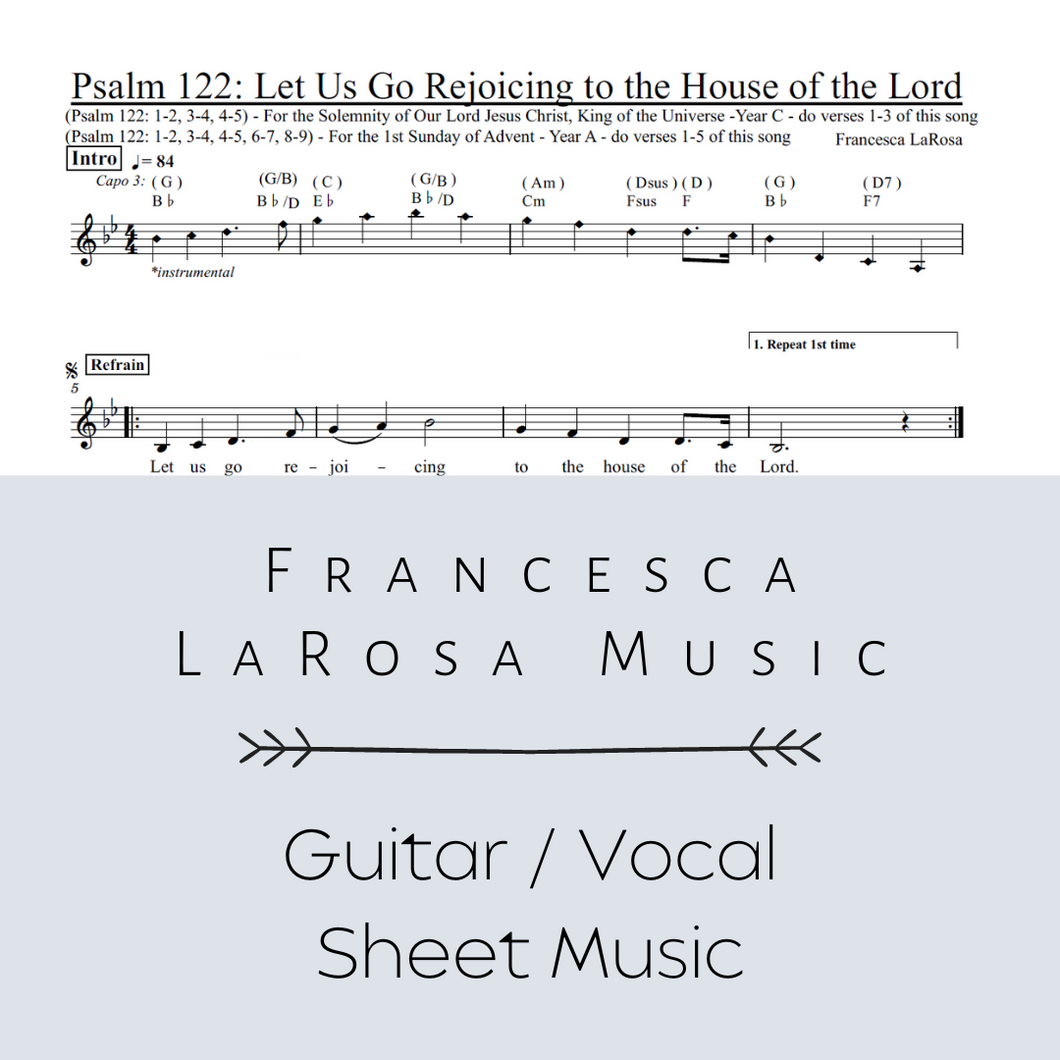 Psalm 122 - Let Us Go Rejoicing to the House of the Lord (Guitar / Vocal Metered Verses)