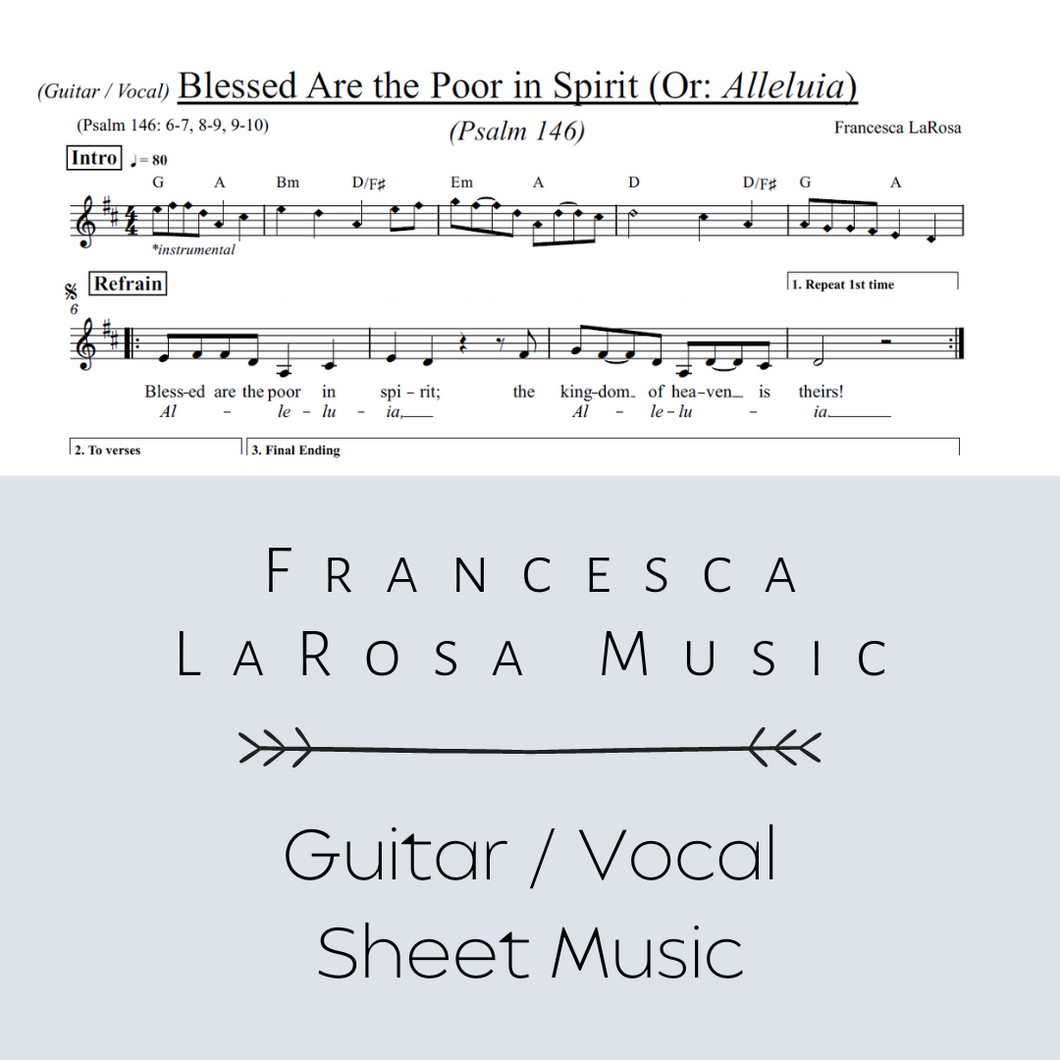 Psalm 146 - Blessed Are the Poor in Spirit (Or: Alleluia) (Guitar / Vocal Metered Verses)