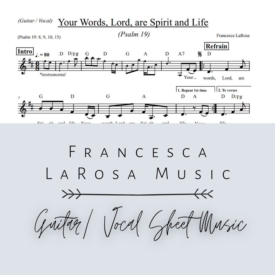 Psalm 19 - Your Words, Lord, are Spirit and Life (Guitar / Vocal Metered Verses)