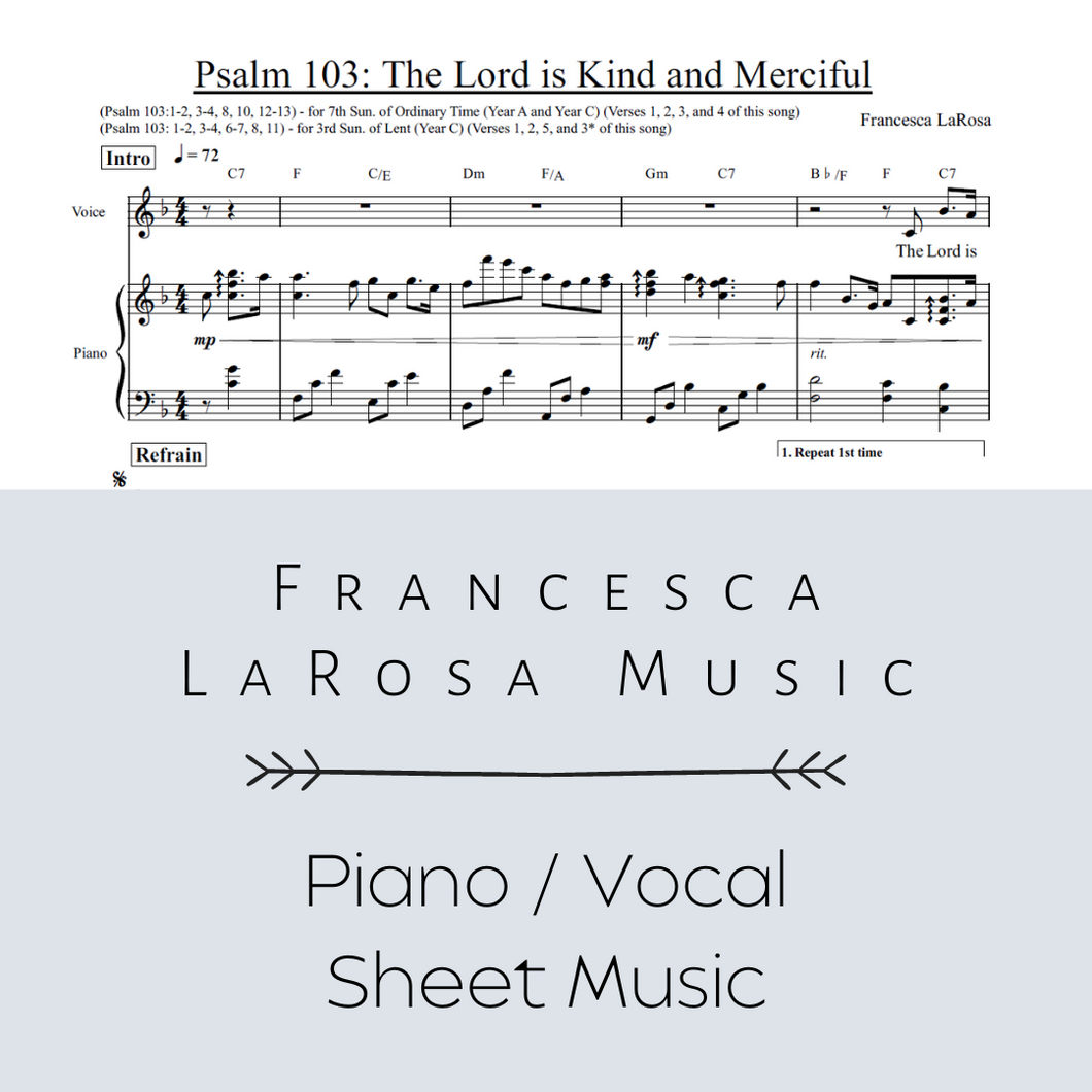 Psalm 103 - The Lord is Kind and Merciful (Piano / Vocal Metered Verses)