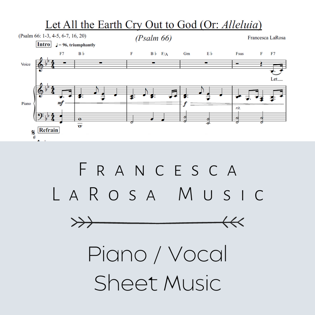 Psalm 66 - Let All the Earth Cry Out to God (Or: Alleluia) (Piano / Vocal Metered Verses)