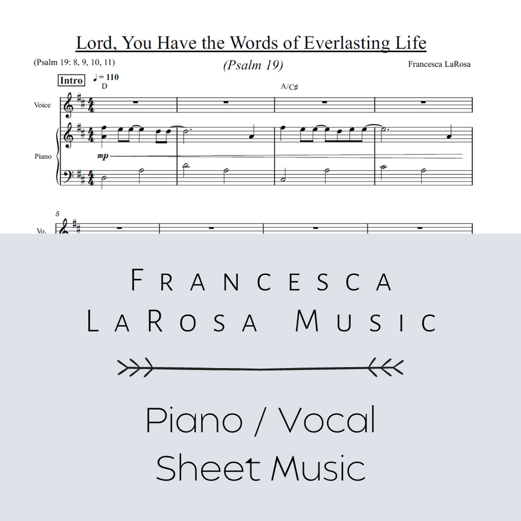 Psalm 19 - Lord, You Have The Words of Everlasting Life (Piano / Vocal Metered Verses)