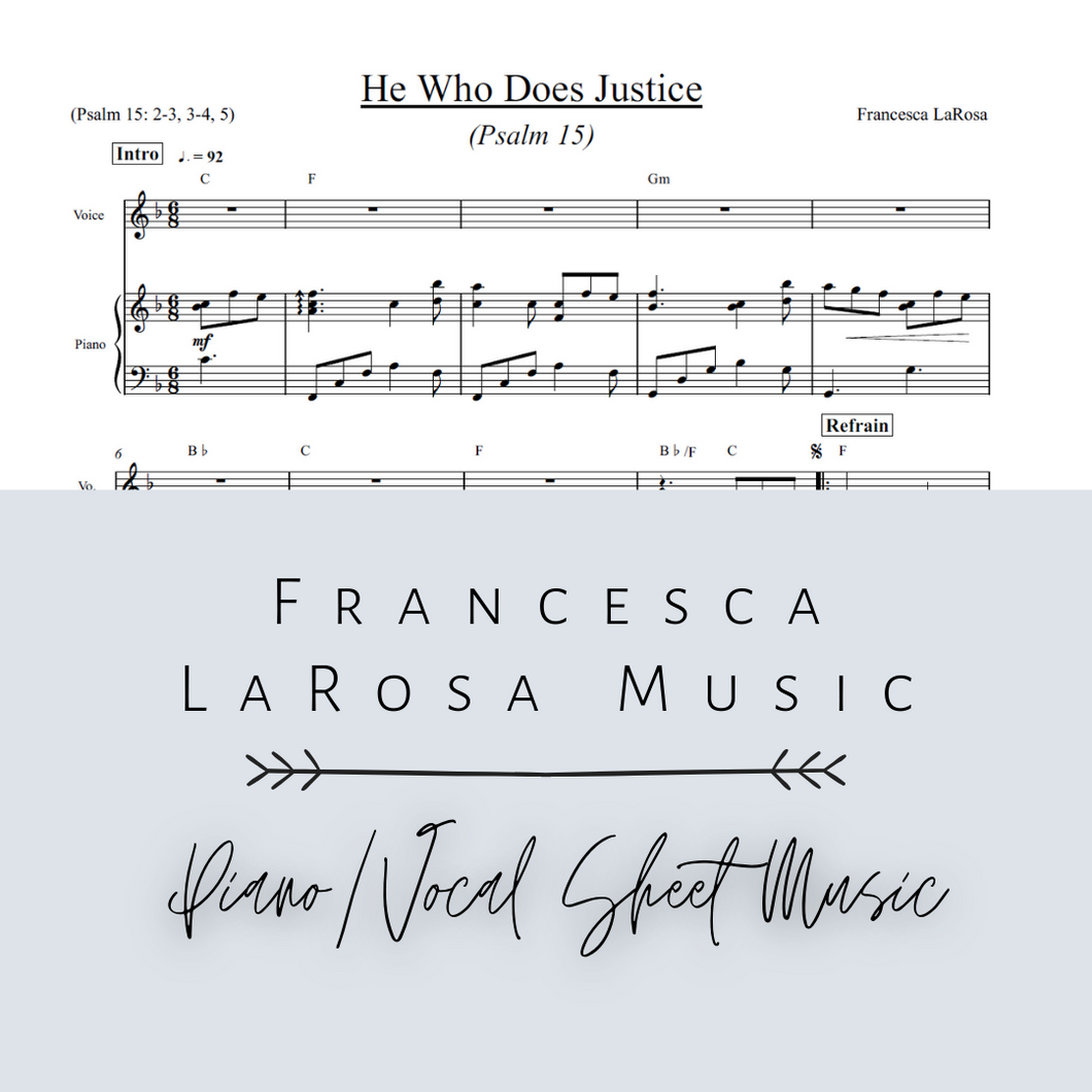 Psalm 15 - He Who Does Justice (Piano / Vocal Metered Verses)