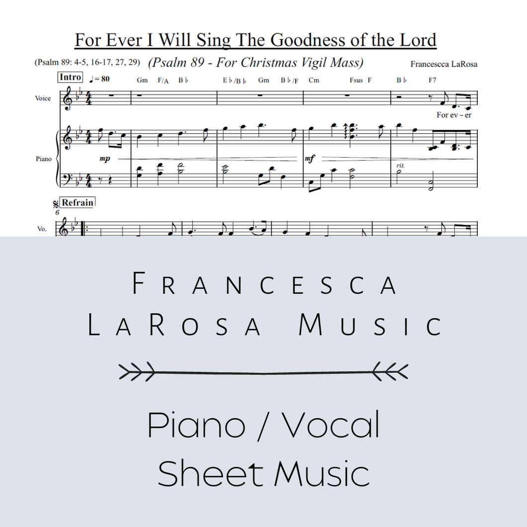 Psalm 89 - For Ever I Will Sing the Goodness of the Lord (Christmas Vigil) (Piano / Vocal Metered Verses)