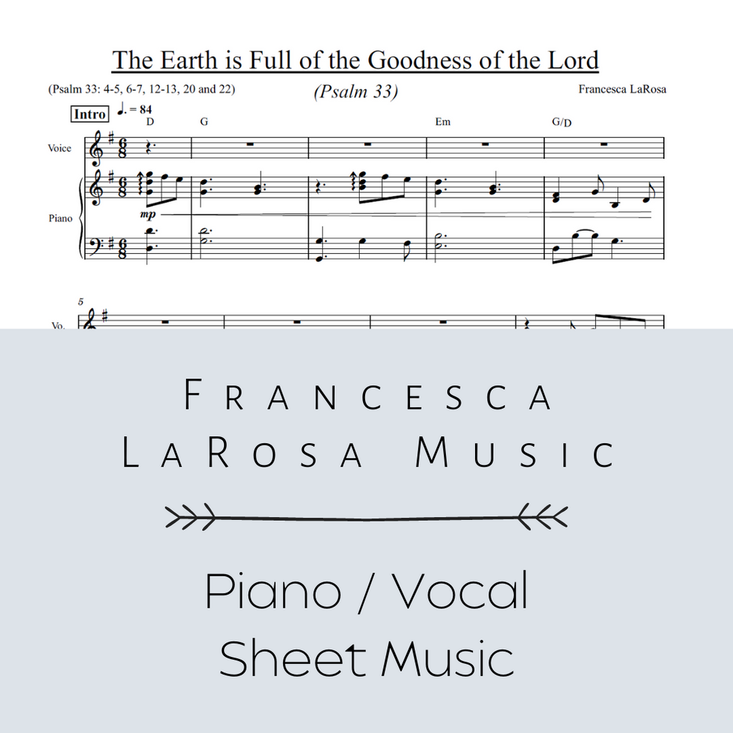 Psalm 33 - The Earth is Full of the Goodness of the Lord (Piano / Vocal Metered Verses)