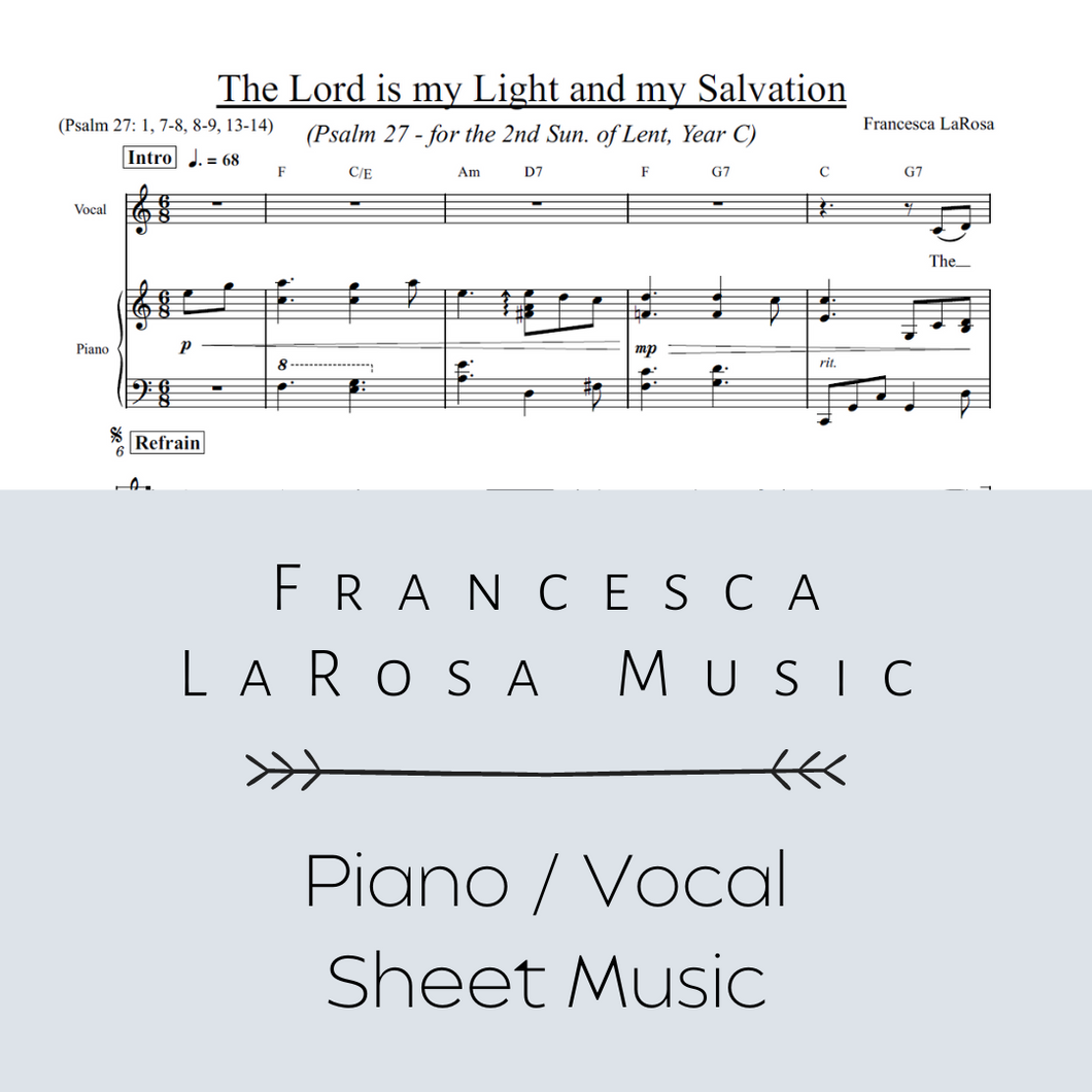 Psalm 27 - The Lord is my Light and my Salvation (Lent) (Piano / Vocal Metered Verses)