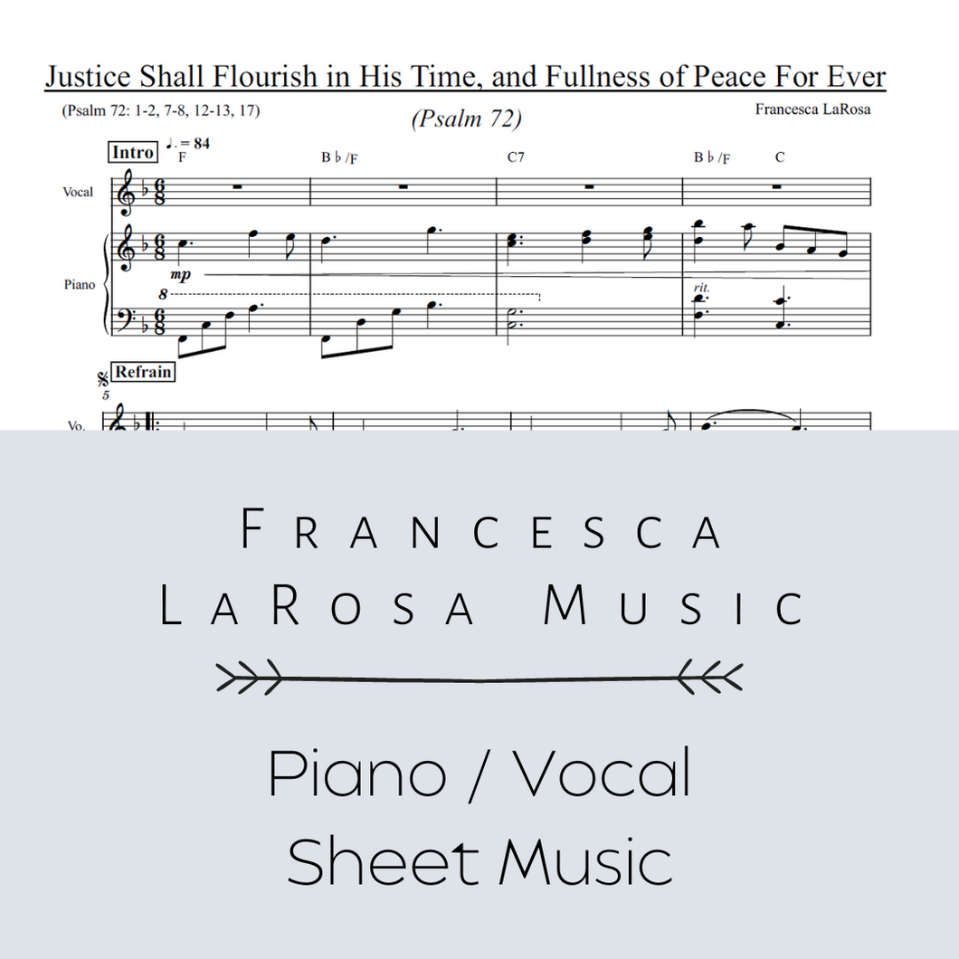 Psalm 72 - Justice Shall Flourish in His Time (Piano / Vocal Metered Verses)