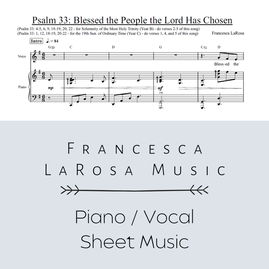 Psalm 33 - Blessed the People the Lord Has Chosen (Piano / Vocal Metered Verses)
