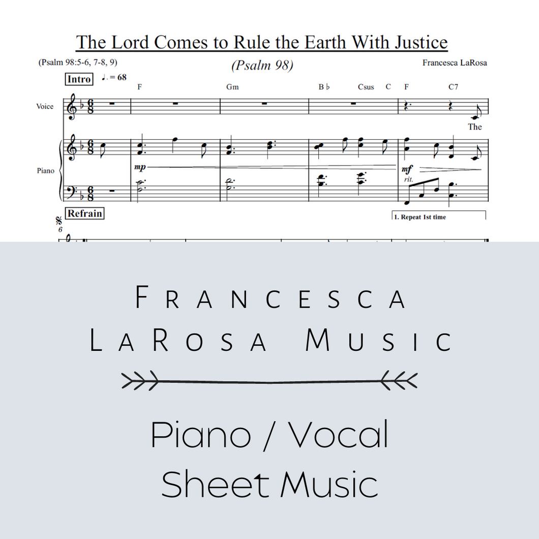 Psalm 98 - The Lord Comes to Rule the Earth With Justice (Piano / Vocal Metered Verses)