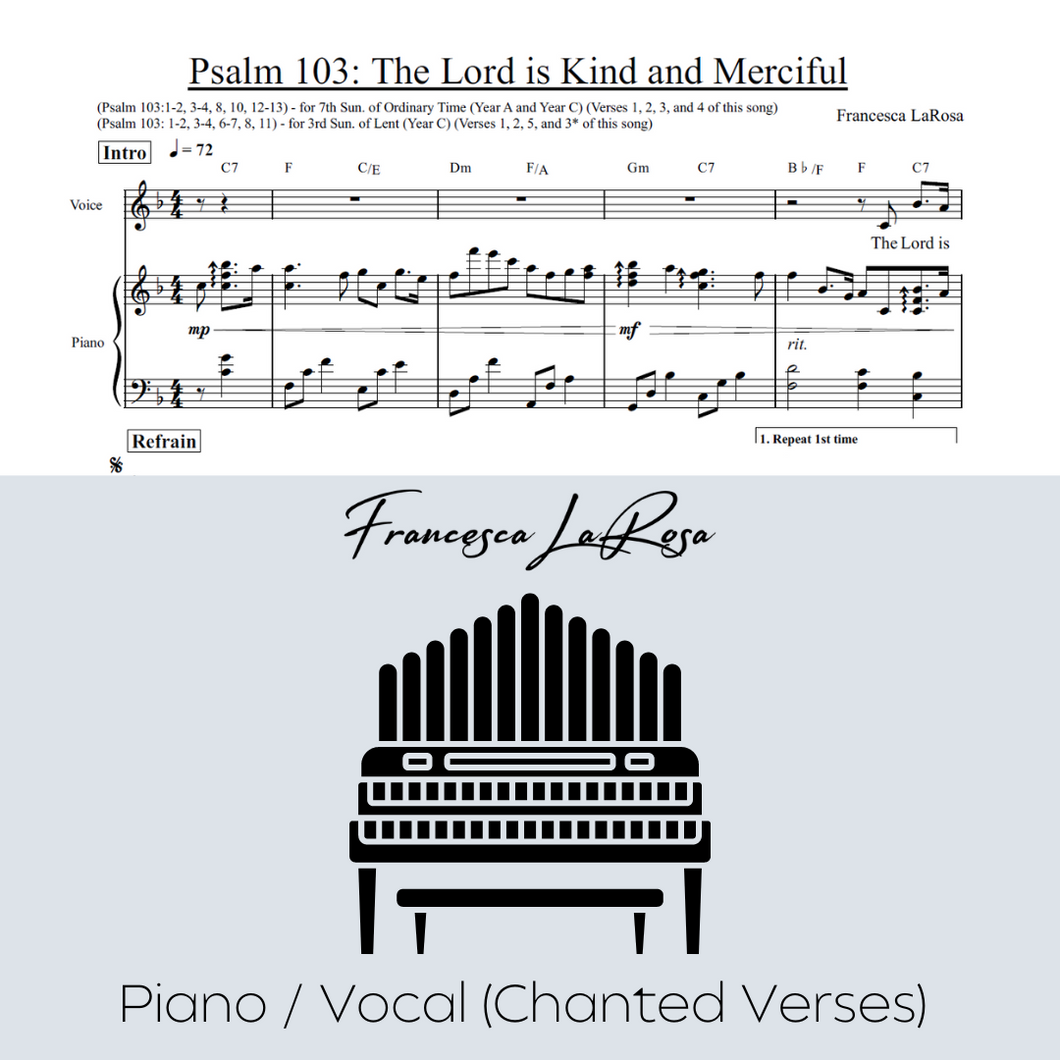 Psalm 103 - The Lord is Kind and Merciful (Piano / Vocal Chanted Verses)
