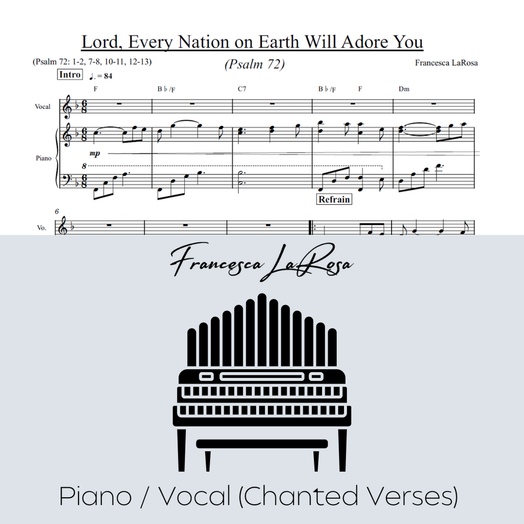 Psalm 72 - Lord, Every Nation on Earth Will Adore You (Piano / Vocal Chanted Verses)