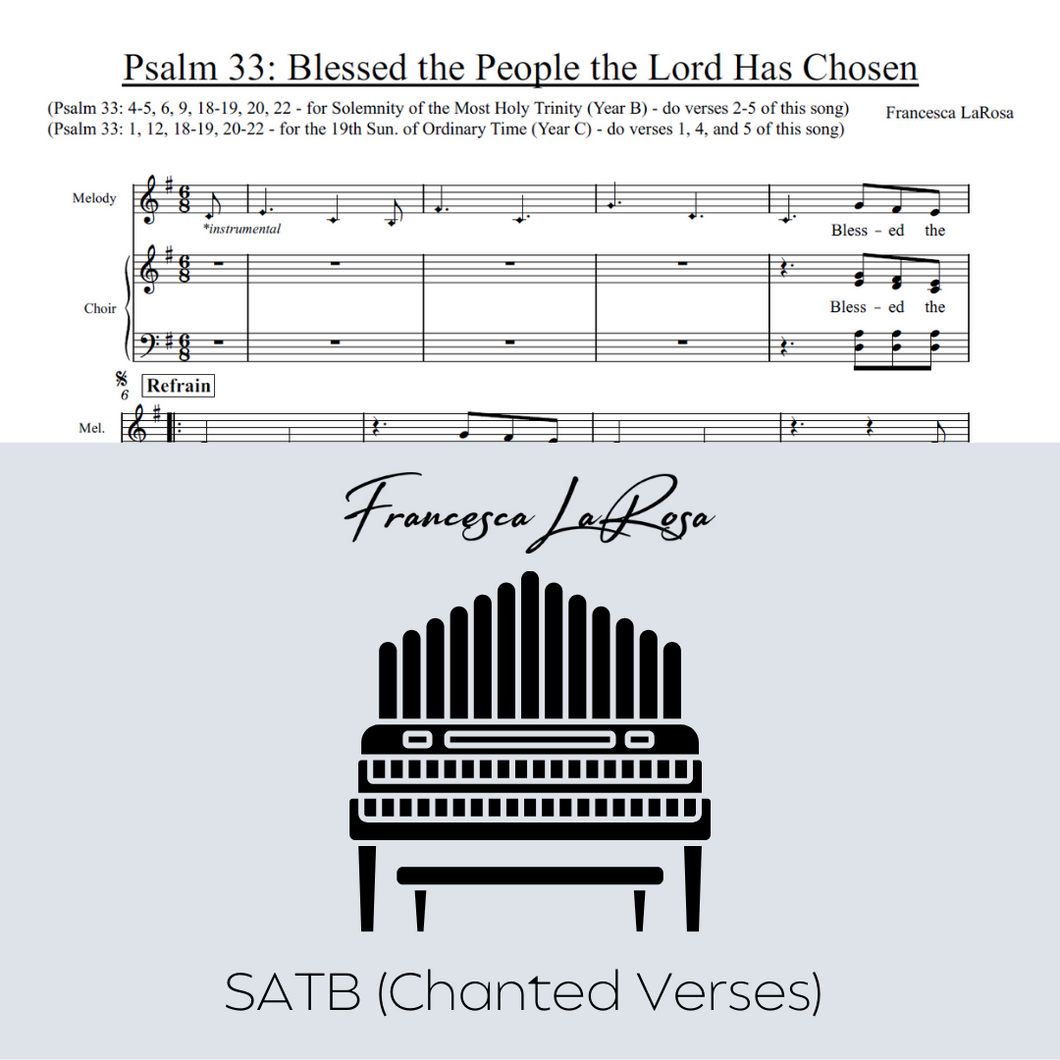 Psalm 33 - Blessed the People the Lord Has Chosen (Choir SATB Chanted Verses)